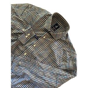Johnnie-O Mens Large Checkered Button Down Long Sleeve‎ Shirt New without tags